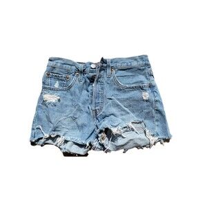 Levi’s 501 Shorts Womens W26 Button Fly Denim Cut Off Jean Shorts
